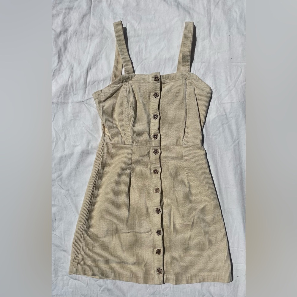 O'Neill Cream Button-Down Corduroy Mini Dress